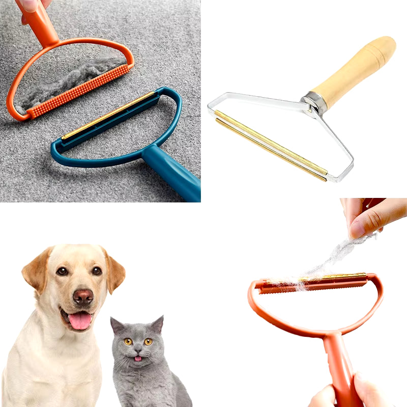 Pet Hair Remover Portable Manual Scraper Lint Cleaner Sticky Brush Cat Hair Removal Brush Hair Removal Tool Cat Accessories